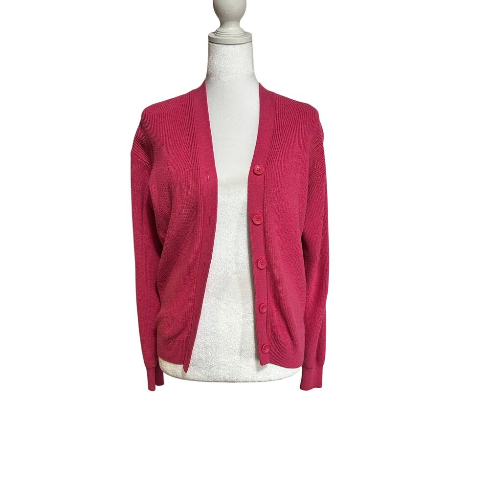 Uniqlo pink button down cardigan